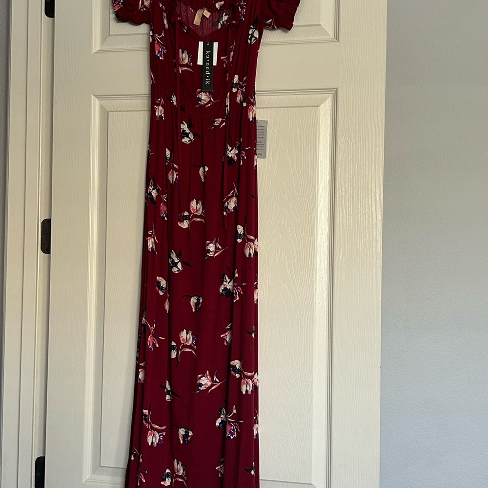 Nordstrom Burgundy Floral Maxi Dress